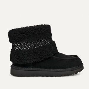 UGG Mini Braid Cuff Boots Black